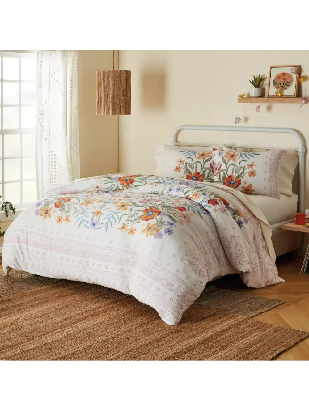 new 2-pc IVORY Wild Sage Julianna Floral Reversible Twin /Twin XL Comforter Set